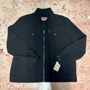 Levi’s Jacket Mens XXL Black Soft shell Two Pocket Trucker Waterproof